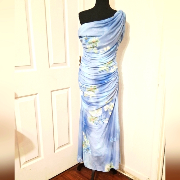 Dresses & Skirts - Elegant Blue Floral Women's Dress